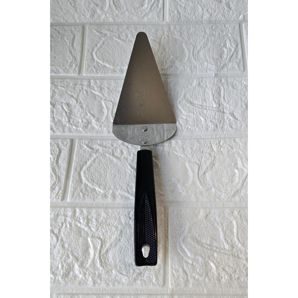 EKCO Vintage Pie Cake Server Stainless USA Black‎ Handle 10 Inch Retro Kitchen